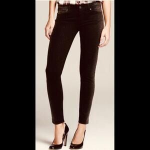 NWT PAIGE 26 VERDUGO Mid Rise ULTRA SKINNY ANKLE Gold Glitter Stretch JEANS